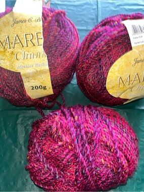James C Brett Marble Chunky Yarn Bundle 3 Skeins 200g Acrylic Pink Purple